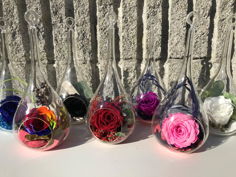 Rose éternelle dans un grand bocal en verre – Livraison de fleurs  St-Hubert, La Prairie – Rive-sud de Montréal